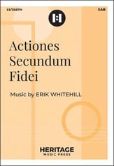 Actiones Secundum Fidei SAB choral sheet music cover
